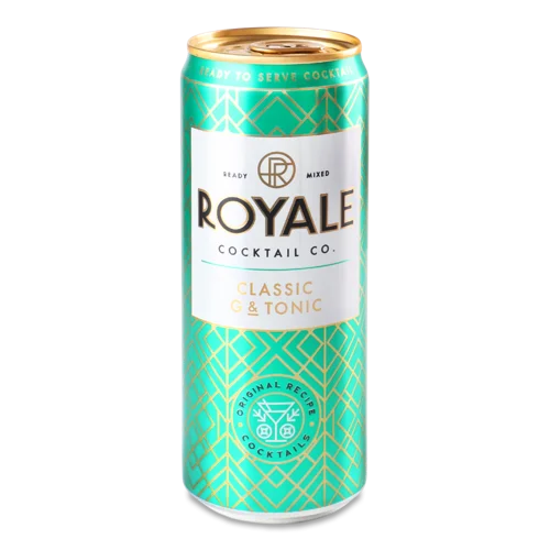 Слабоалкогольний Напій Lassic&Tonic Royale Газований, в/ґ, 0.33л, 5%