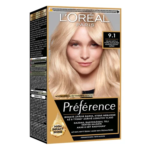 Фарба для волосся L'oreal Paris Preference Core 9.1 Дуже світло-русявий попелястий