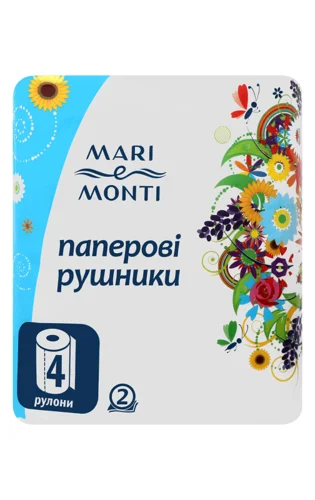 Паперові Рушники MARI e MONTI двошарові, білі, 4 шт, в/с