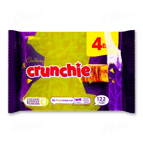 Батончик Cadbury Crunchie шоколадний, 4*26,1г