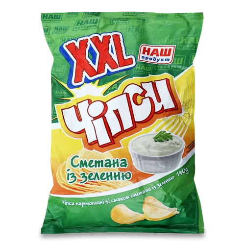 Чіпси Картопляні В/ґ Сметана-Зелень, 140г