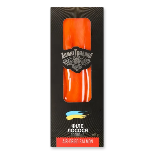 Філе Лосося Натуральне В/ґ, Провісне, Димні Традиції, Вищого ґатунку, Картонна Упаковка, 60г