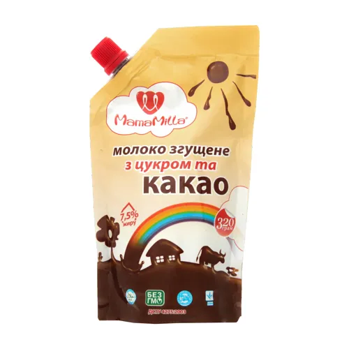 Молоко згущене 7.5% з цукром та какао Mama Milla д/п 320г