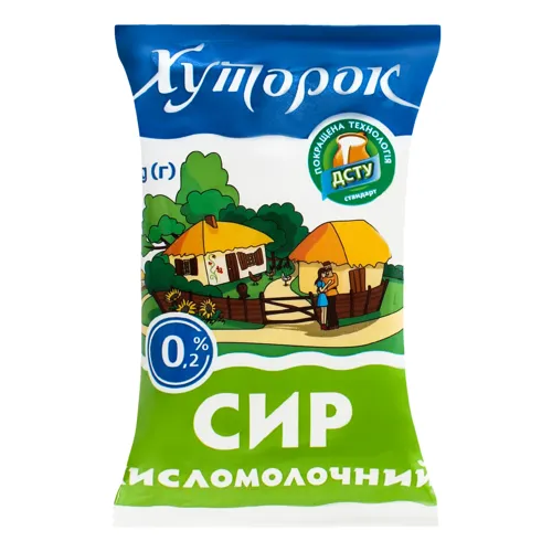 Сир кисломолочний 0.2% Хуторок м/у 200г