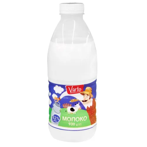 Молоко 3,2% Varto 870г пляшка