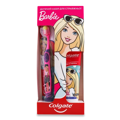 Дитяча Зубна Паста Захист Від Карієсу 75мл + Щітка для Barbie Colgate, в/ґ
