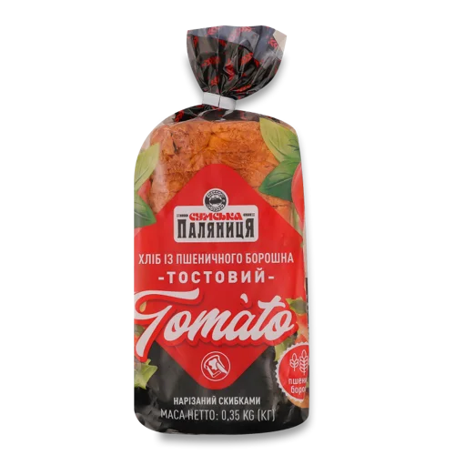 Хліб Тостовий Нарізний Tomato, в/ґ, м/у 0.35кг
