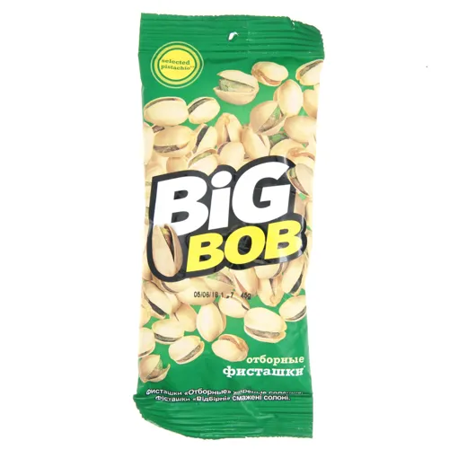 Фісташки смажені солоні Відбірні Big Bob м/у 45г
