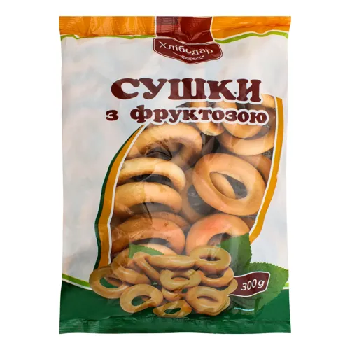 Сушки з фруктозою Хлібодар м/у 300г