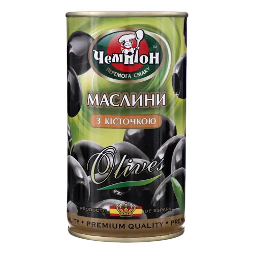 Маслини з кісточкою Чемпіон з залізній банці 350г