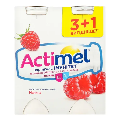Продукт кисломолочний 1.5% Малина Actimel к/у 4х100г