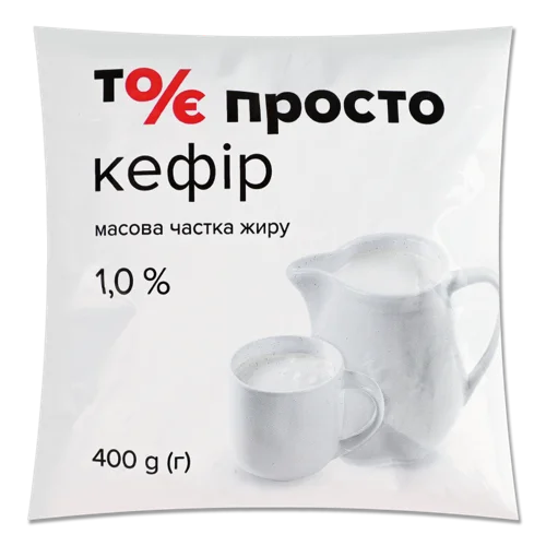 Кефір 1% Вищого Ґатунку, Пакування Картон, 400 Г