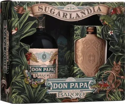 Ром Don Papa Baroko 0.7л 40% в подарунковій упаковці з флягою