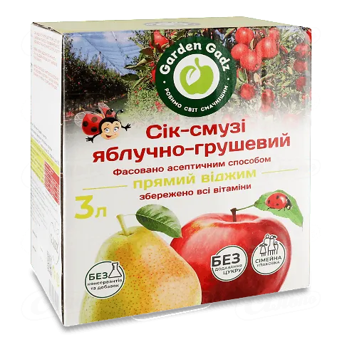 Сік-смузі Gadz яблучно-грушевий 3л