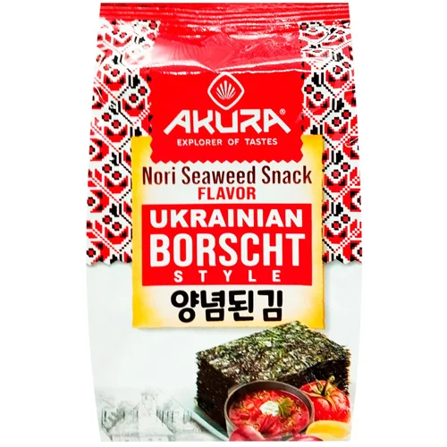Чипси з норі Акура 4.5г смак Український Борщ