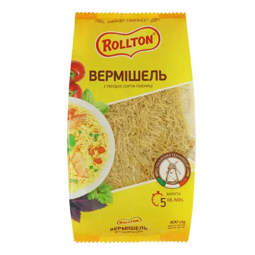 Вироби макаронні Вермішель Роллтон м/у 400г