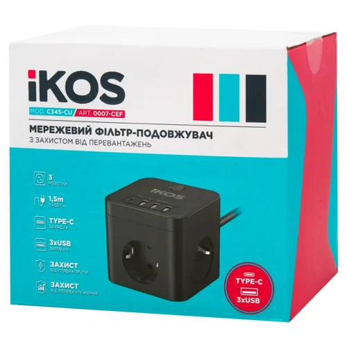 Фільтр Ikos мережевий 16A 1.5м