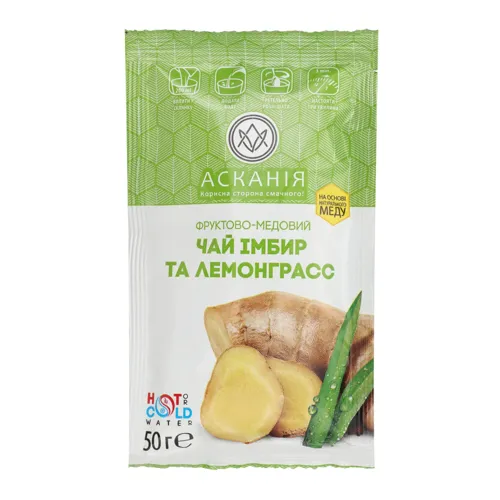 Чай фруктово-медовий Імбир та лемонграсс Асканія м/у 50г