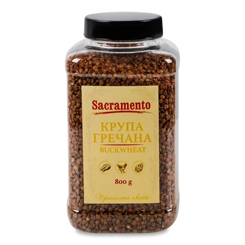 Крупа Гречана Ядриця В/ґ Швидкорозварювана Sacramento, П/б 800г