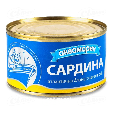 Сардина «Аквамарин» бланшована в олії, 230г