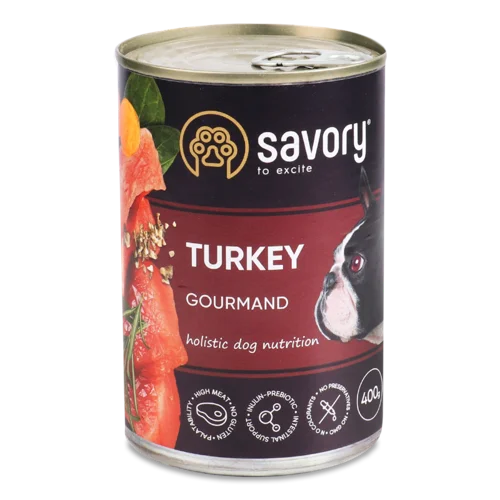 Корм Повнораціонний Для Дорослих Собак З Індичкою Gourmand Savory, З/Б 400г