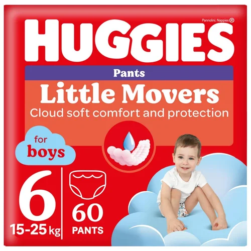 Підгузки-трусики Huggies Little Movers 6 для хлопчиків 15-25кг 60шт