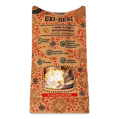 Міні-Хлібці Мультизернові Рисово-Кукурудзяні З Паприкою, в/ґ, 40г