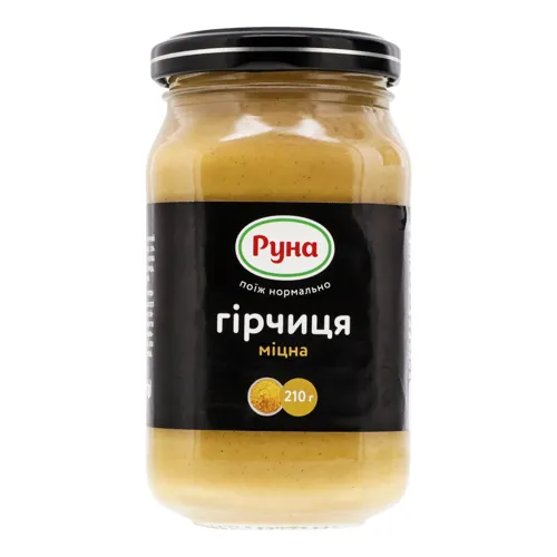 Гірчиця Міцна Руна скляна банка 210г