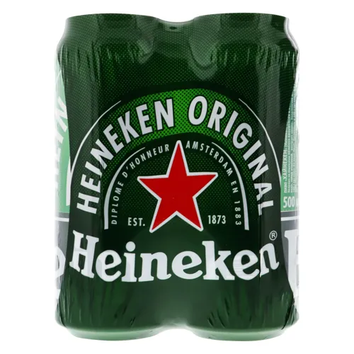 Пиво 4х500мл 5% світле фільтроване пастеризоване Heineken