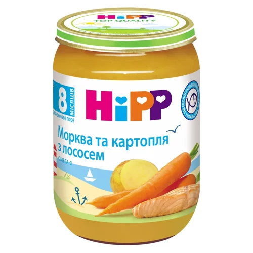 Пюре Hipp Морква та картопля з лососем 190г