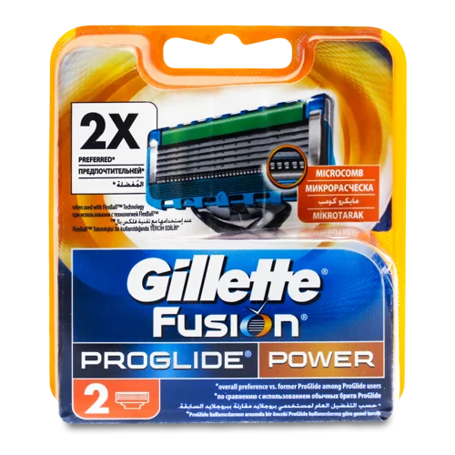 Картридж Змінний Для Станка Чоловічий Power Fusion ProGlide Gillette, 2шт