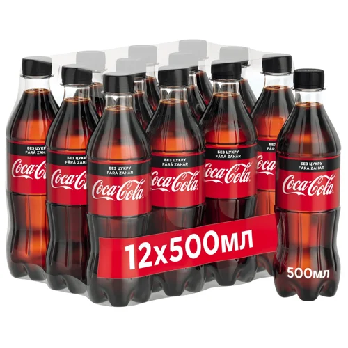 Напій газований Coca-Cola Zero Sugar 0,5л 12шт