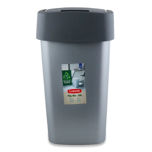 Контейнер для сміття Flip Bin, 25 л, сріблястий/графітовий, пластикова упаковка, І038, Польща