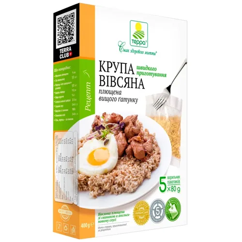 Крупа вівсяна Терра плющена 400г