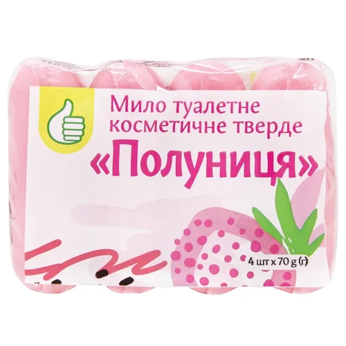 Мило тверде Auchan Полуниця 70г х 4шт