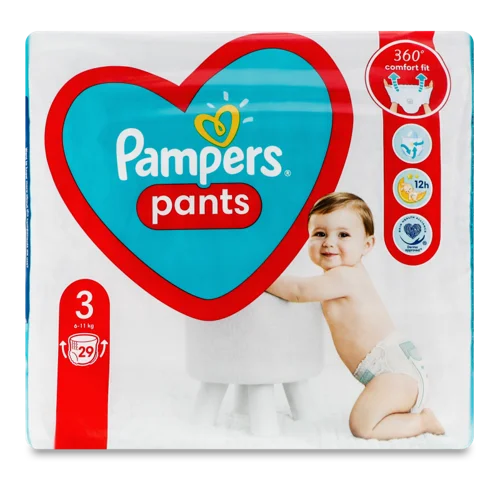 Дитячі Трусики-Підгузники Pampers 6-11 кг, 3 шт, в/ґ, пакунок