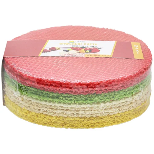 Вафельні листи Домашні продукти Веселка Максі 15 коржів 170г