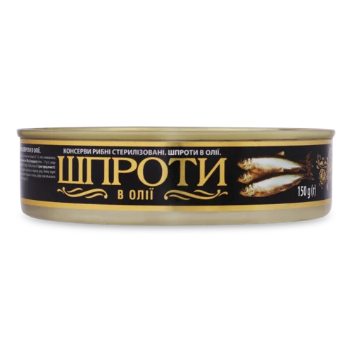 Шпроти Вищого Ґатунку Українська Зірка, в/о, 150 г, ж/б