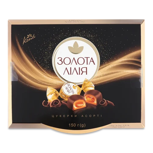 Цукерки Асорті Золота Лілія Картонна Упаковка 150г