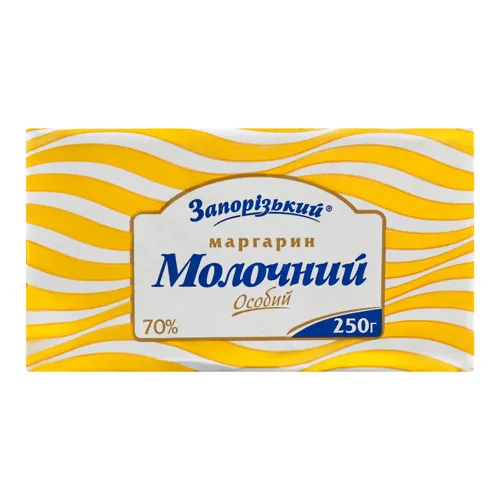 Маргарин 70% столовий Молочний Особливий Запорізький м/у 250г