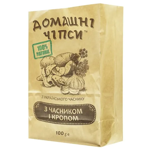 Чіпси Домашні чіпси картопляні з часником і кропом 100г