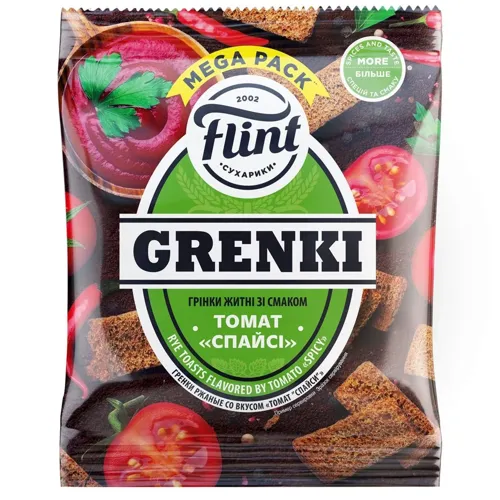 Грінки Flint Grenki житні зі смаком томату спайсі 100г
