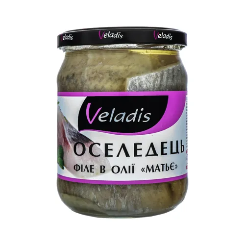 Оселедець в олії філе Матьє Veladis с/б 470г