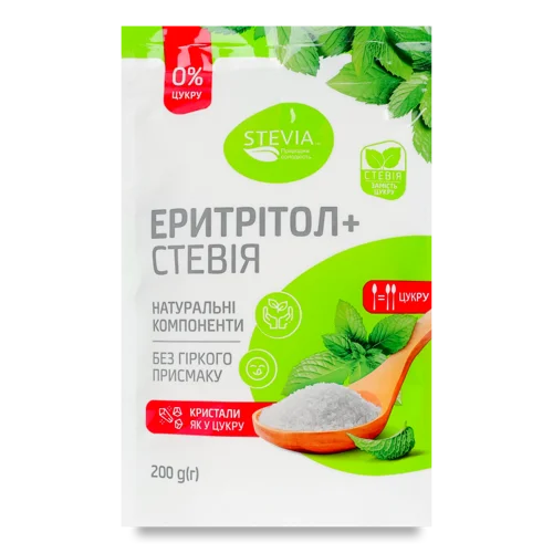 Еритритол І Стевія, Вищого Ґатунку, Пакування 200г