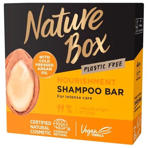 Твердий шампунь Nature Box для живлення волосся з аргановою олією холодного віджиму 85г