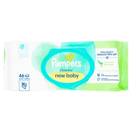 Серветки вологі Pampers Harmonie New Baby дитячі 46шт