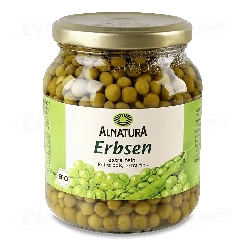 Горошок Alnatura органічний консервований дрібний, 350г