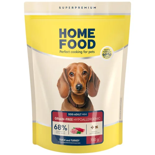Корм сухий Home Food з качкою та індичкою для собак малих порід 700г