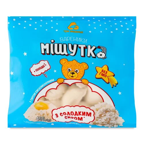 Вареники З Солодким Сиром Мішутка Морожені м/у, 400г