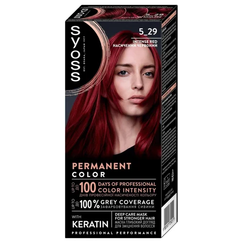 Крем-фарба для волосся Syoss Permanent Color 5-29 Насичений червоний 115мл